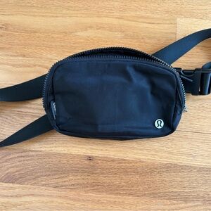 lululemon athletica Black Nylon Belt Bag with Logo